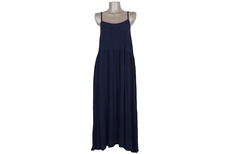 リゾートマキシワンピース　ネイビー - 洋裝/連身裙 - 其他材質 藍色