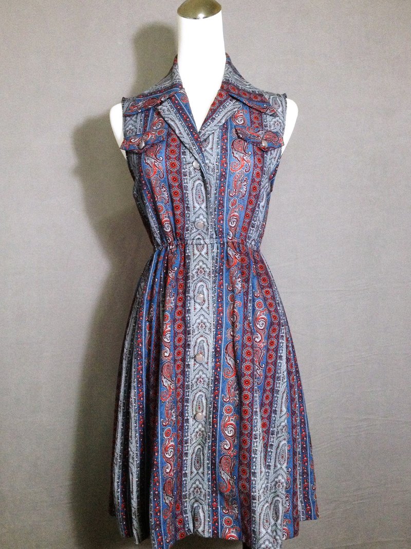 Ping-pong vintage [vintage dress / retro collar vintage totem sleeveless dress] abroad back VINTAGE - One Piece Dresses - Other Materials Multicolor