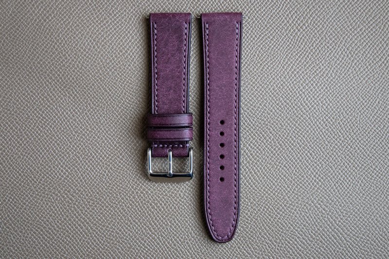 Plum Pueblo leather custom watch strap - 錶帶 - 真皮 紫色