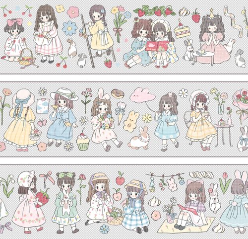 ♪オーダーページ♪台湾 マステ おすそ分け   女の子 6ループ ￥1699 Amazon.co.jp: DingDing Vol6-18,マスキングテープ,マットPET