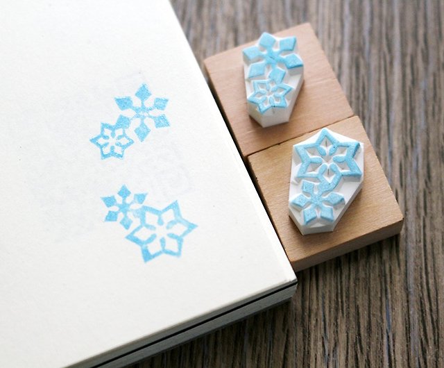 Apu Handmade Stamp Versatile Mini Snowflake Stamp Set 2 Pack Handbook Stamp  - Shop apus-box Stamps & Stamp Pads - Pinkoi