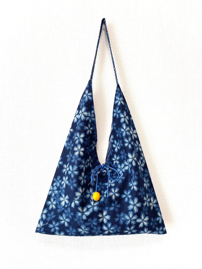 Fall / Winter 2019 New / Helian Blue Dye Wind Side Backpack / Large Size / Dark Cherry - Messenger Bags & Sling Bags - Cotton & Hemp Blue