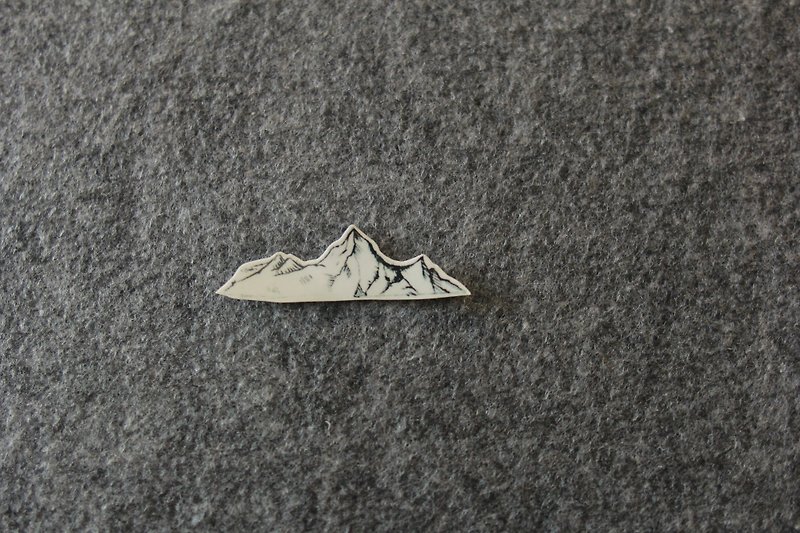 コットンタット山の雪の山の手描きの入れ墨のステッカー - タトゥーシール - その他の素材 ブラック