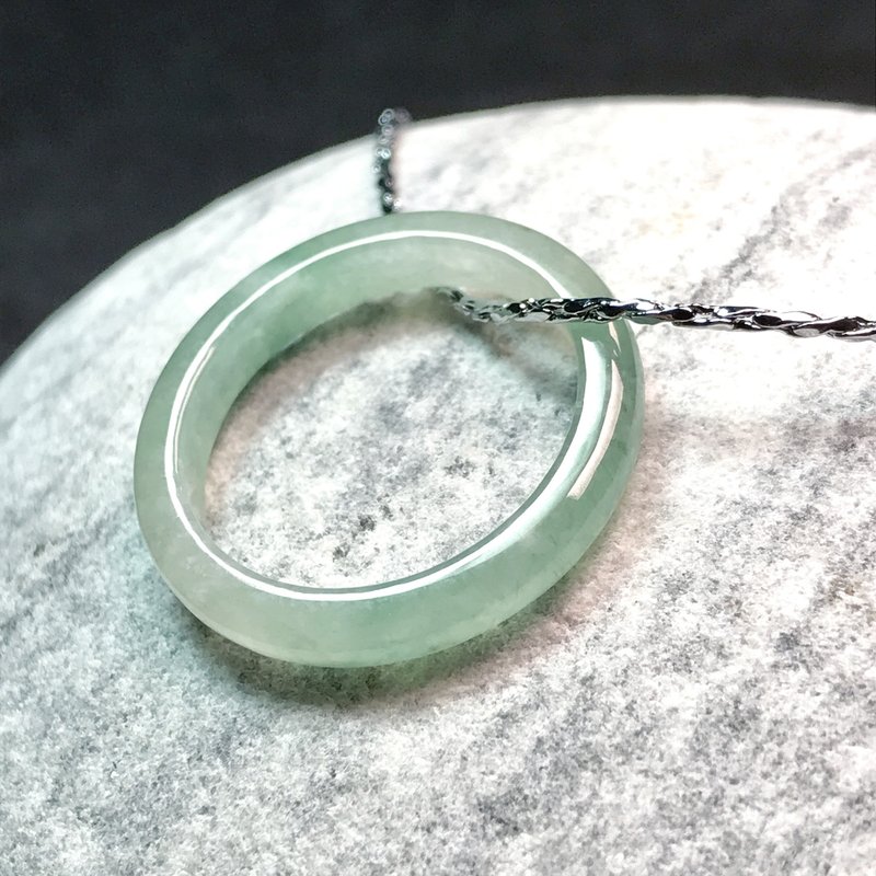 Burmese Jade A Cargo Jade - Ice Fluttering Green Flower Jade Safe Buckle Gift Jade Gift - Charms - Jade Transparent