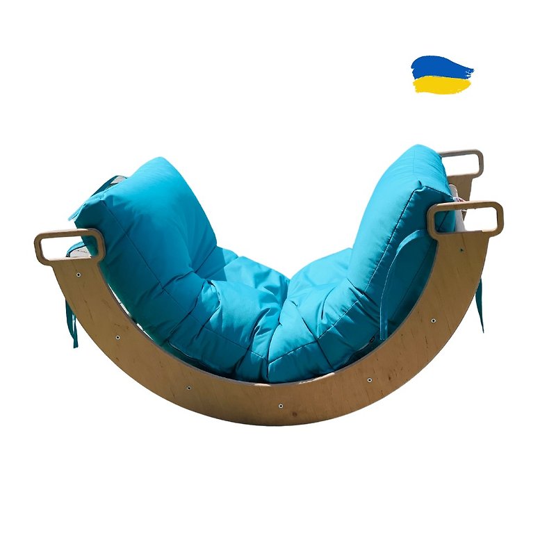Pickler swing + cushion (blue) - Kids' Furniture - Wood Blue
