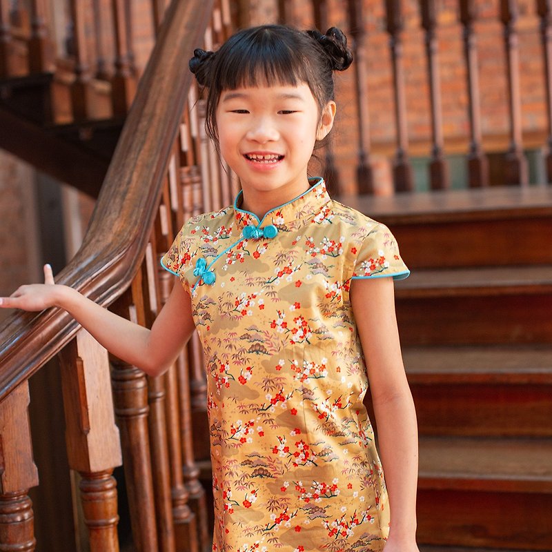 Children's cheongsam ancient style four seasons Liujin Yamei - Qipao - Cotton & Hemp Multicolor