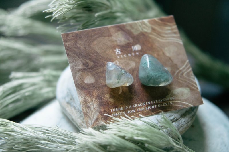 CRACK | 礦物系耳環 |  EARRINGS - 耳環/耳夾/耳骨夾 - 玉石 綠色