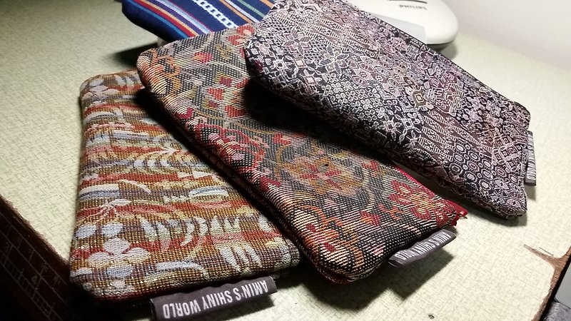AMIN'S SHINY WORLD 手工日本和服系列粗編織筆袋手機包 - 化妝包/收納袋 - 其他材質 