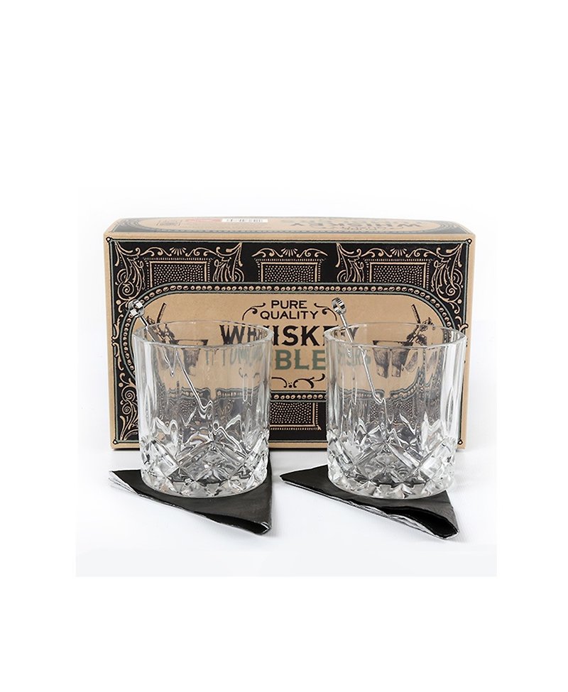 British Temerity Jones Whiskey/Cocktail Glass Wine Glass Gift Set (set of two cups) - Cups - Glass Transparent