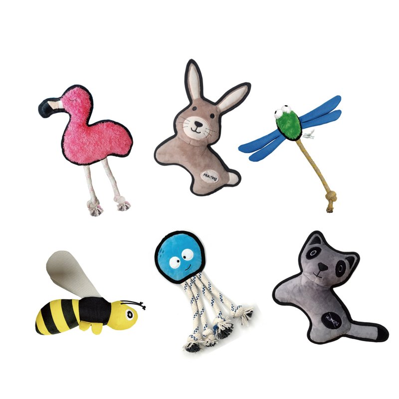 可愛動物系列 耐咬耐磨玩具 V-PET 玩偶 共6款 - 貓/狗玩具 - 其他材質 