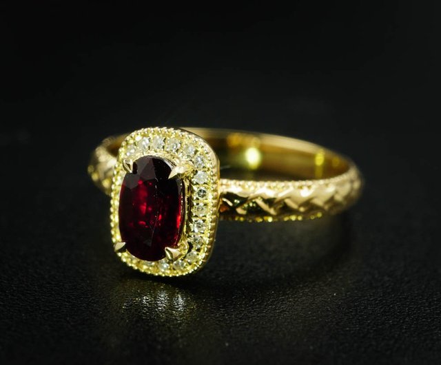 ご予約【ノーヒート!!ピジョンブラッド★つややかテリやかレッド】ルビー 指輪 ご予約【ノーヒート!!ピジョンブラッド☆つややかテリやかレッド