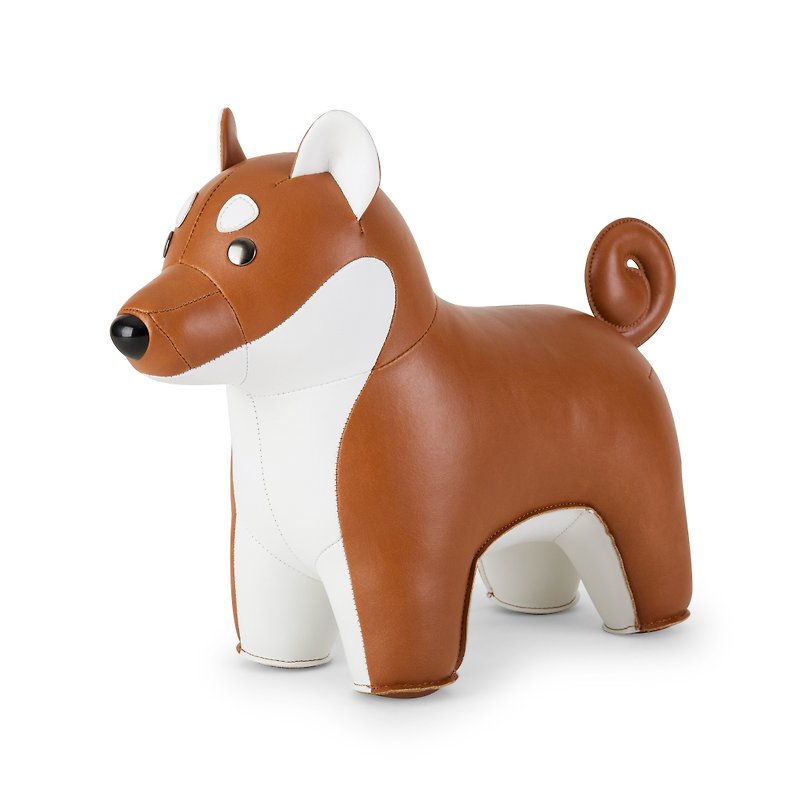柴犬の革の動物の装飾品 - ブックエンド/ドアストップ | ハウスギフト - 置物 - 合皮 多色