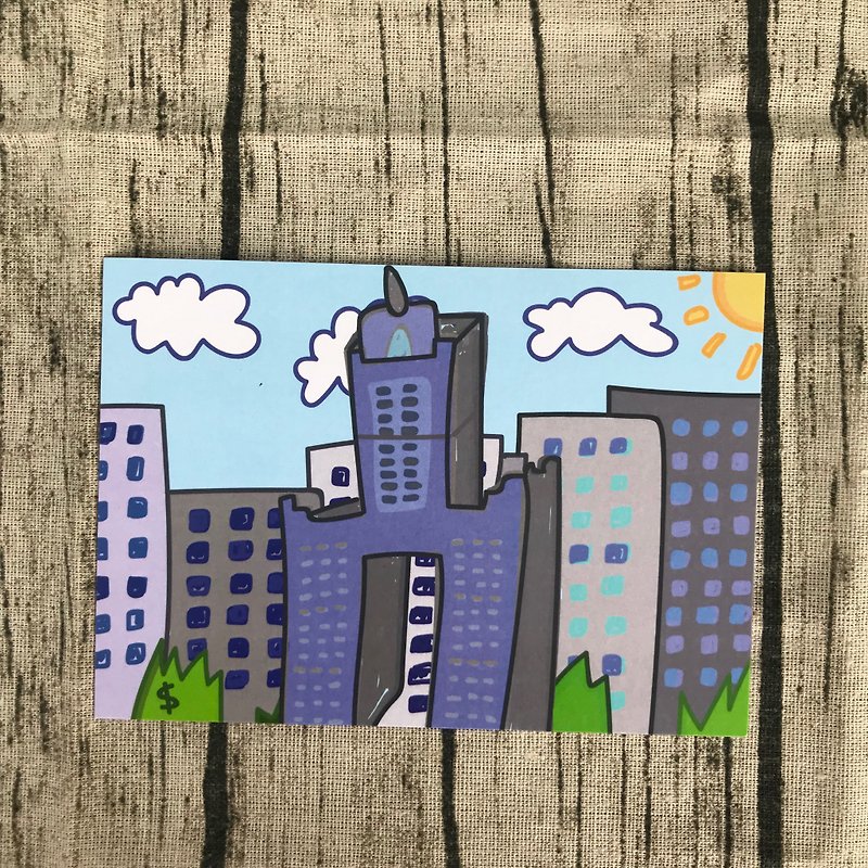 【Postcard】85 Top of Kaohsiung / Hand-painted postcard - Cards & Postcards - Paper 