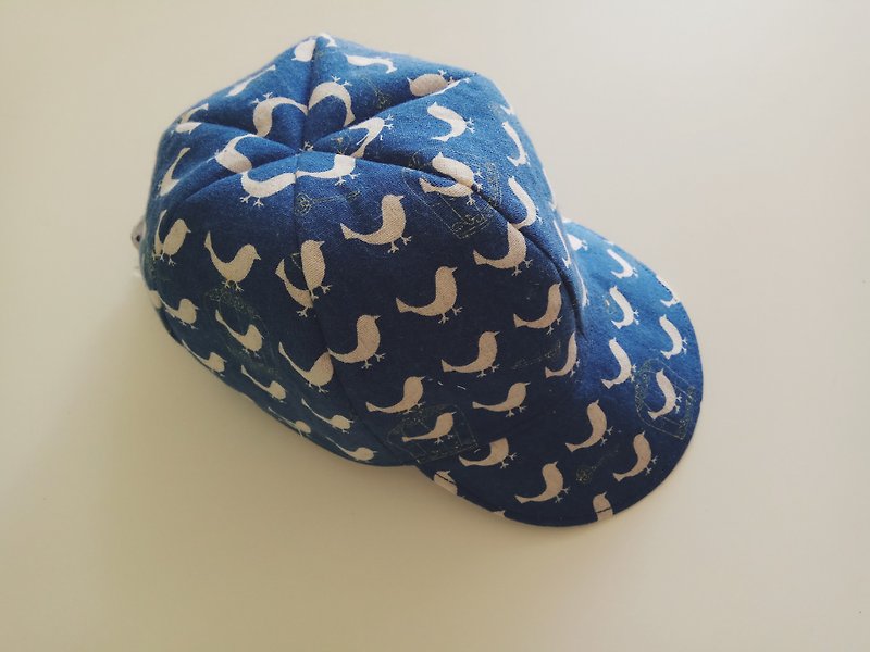 藍底鳥兒生日禮物 寶寶棒球軟帽 嬰兒帽 棒球帽 - 圍兜/口水巾 - 棉．麻 藍色