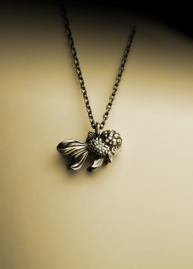 小立體獅頭金魚項鍊 - 項鍊 - 其他金屬 銀色