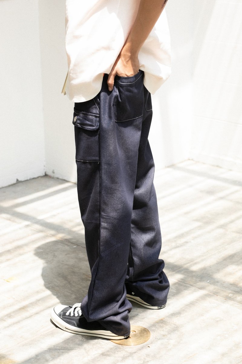 House of High Workwear pant (Jeans 10oz) - 男長褲/休閒褲 - 棉．麻 藍色