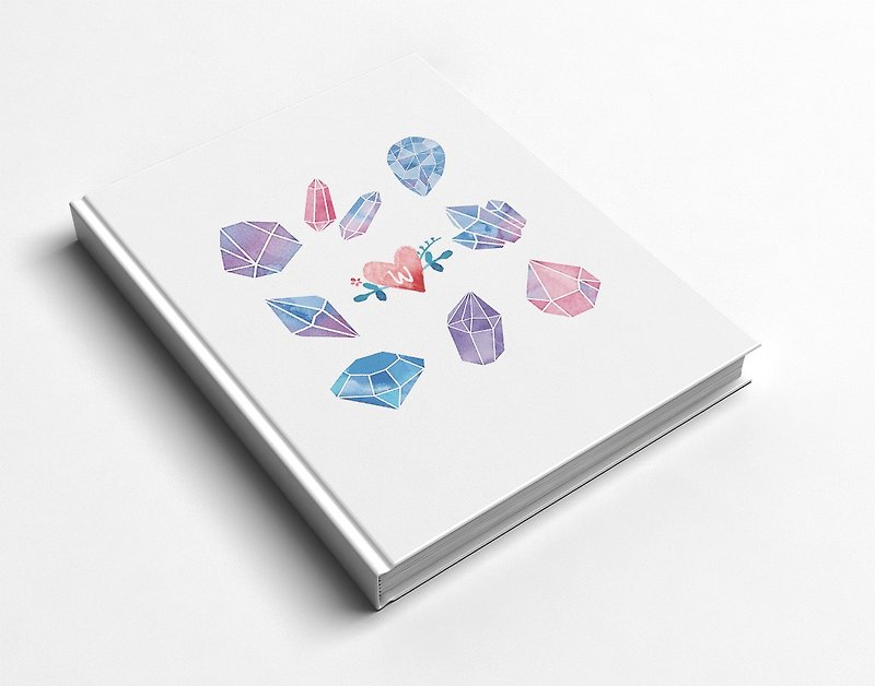 Rococo Strawberry WELKIN Handmade _ handmade book / notebook / PDA / diary - geometric hand-painted gems - สมุดบันทึก/สมุดปฏิทิน - กระดาษ 