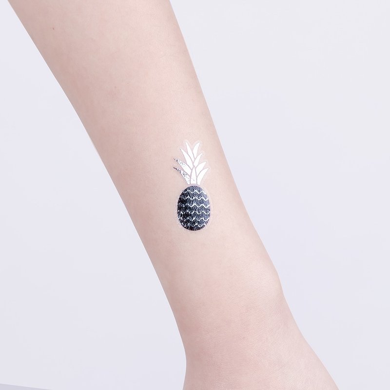 Surprise Tattoos - Pineapple  Temporary Tattoo - Temporary Tattoos - Paper Silver