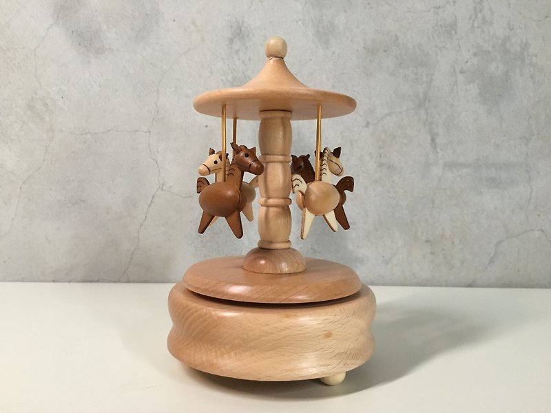 [TAB] (Valentine's Day Limited) wooden dynamic music box - carousel models / custom / lettering / laser cutting / wedding small things - Items for Display - Wood 
