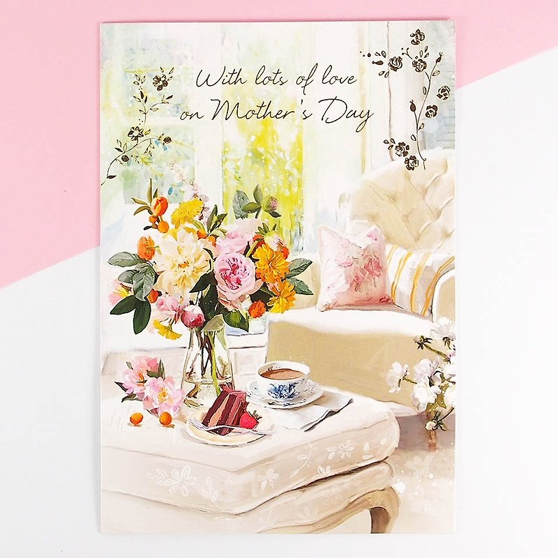 Bronzing afternoon tea in the living room] [Mother's Day Card - การ์ด/โปสการ์ด - กระดาษ ขาว