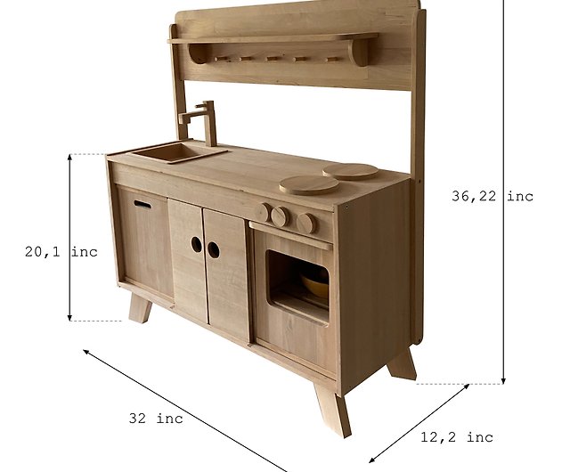 Handmade Wooden Kitchen Set - Wooden Kitchen Toys - With Grater — Oak & Ever