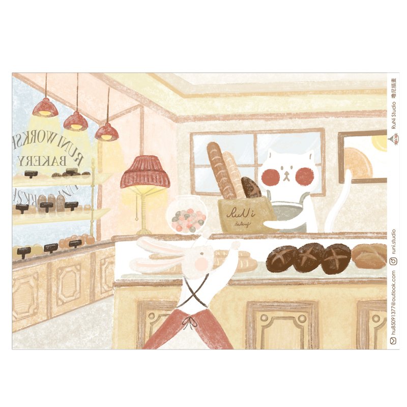 [Illustration of Luni] Luni Bakery|Postcard - การ์ด/โปสการ์ด - กระดาษ ขาว