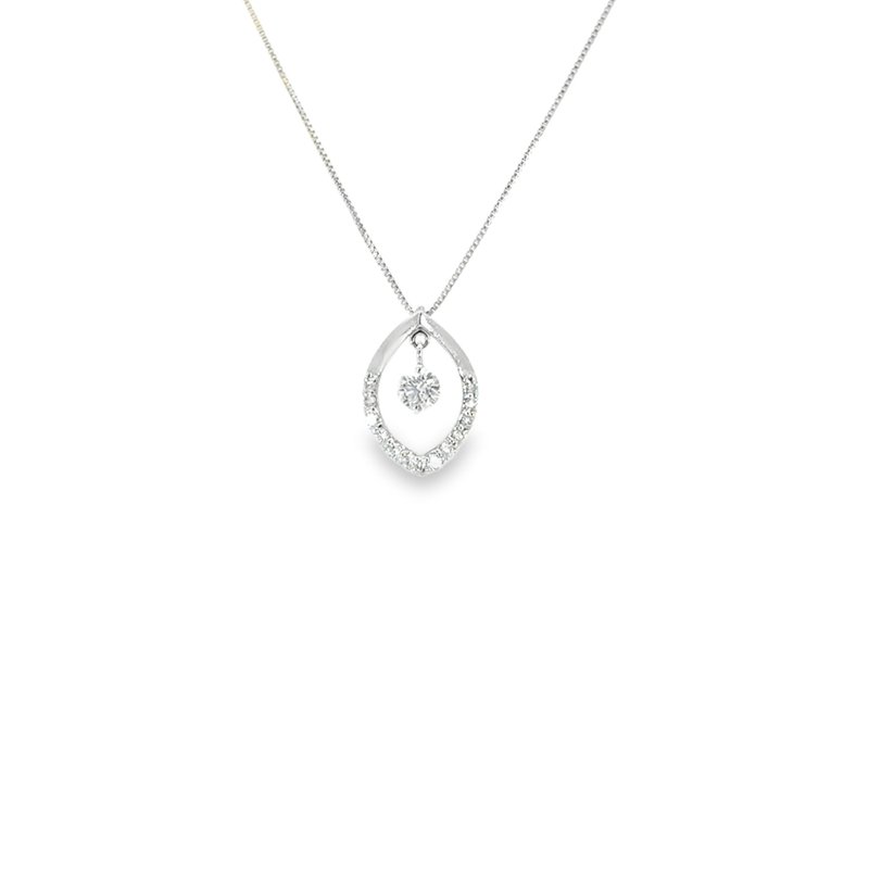 Premium 18K White Gold Ice Crystal Diamond Pendant - Necklaces - Precious Metals 