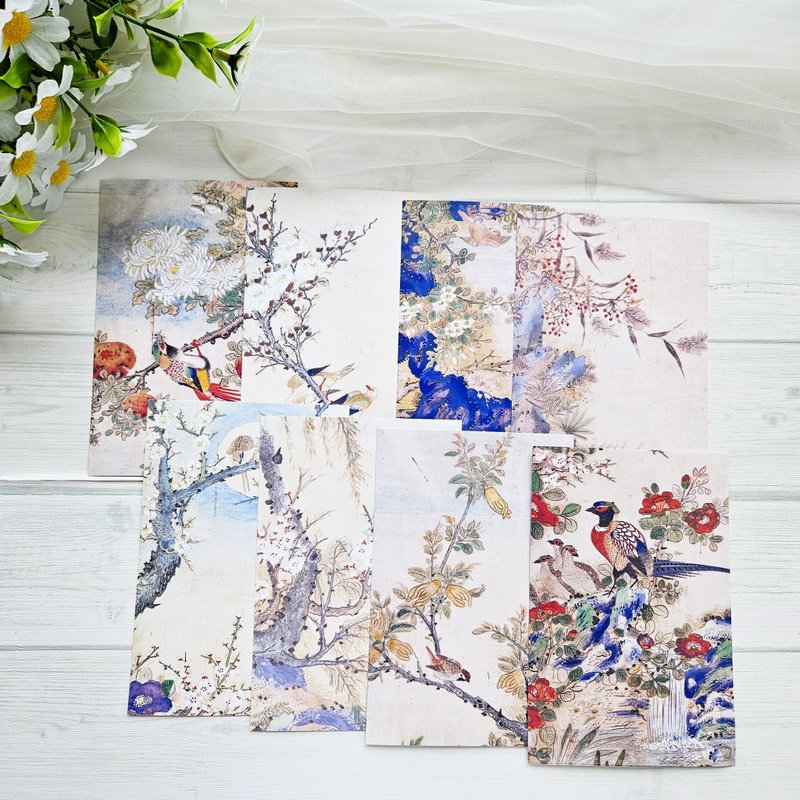 Oriental background paper _ flower and bird by chaeyongsin - 貼紙 - 紙 