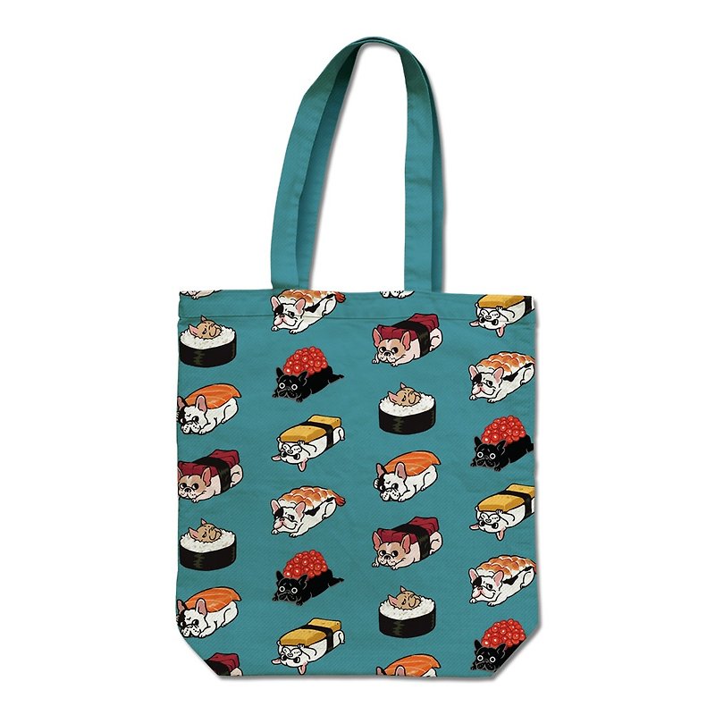Sushi Frenchie • Tote Bag - Handbags & Totes - Cotton & Hemp Multicolor