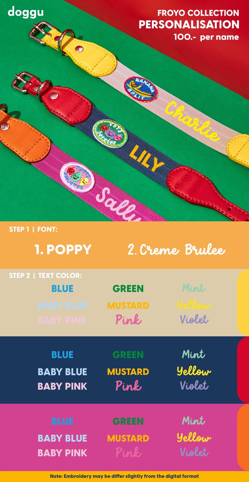 Add on - Personalized name - Collars & Leashes - Nylon Multicolor