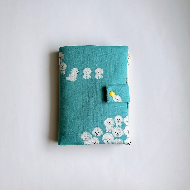 Blue background dog baby manual cover, mother manual cover - Diaper Bags - Cotton & Hemp Blue