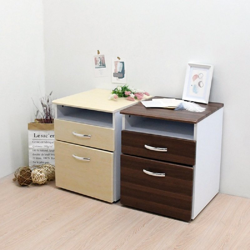 Taiwan-made one-grid two-drawing document cabinet storage cabinet storage cabinet bedside table side cabinet | Joe Aisen - เฟอร์นิเจอร์อื่น ๆ - ไม้ สีกากี