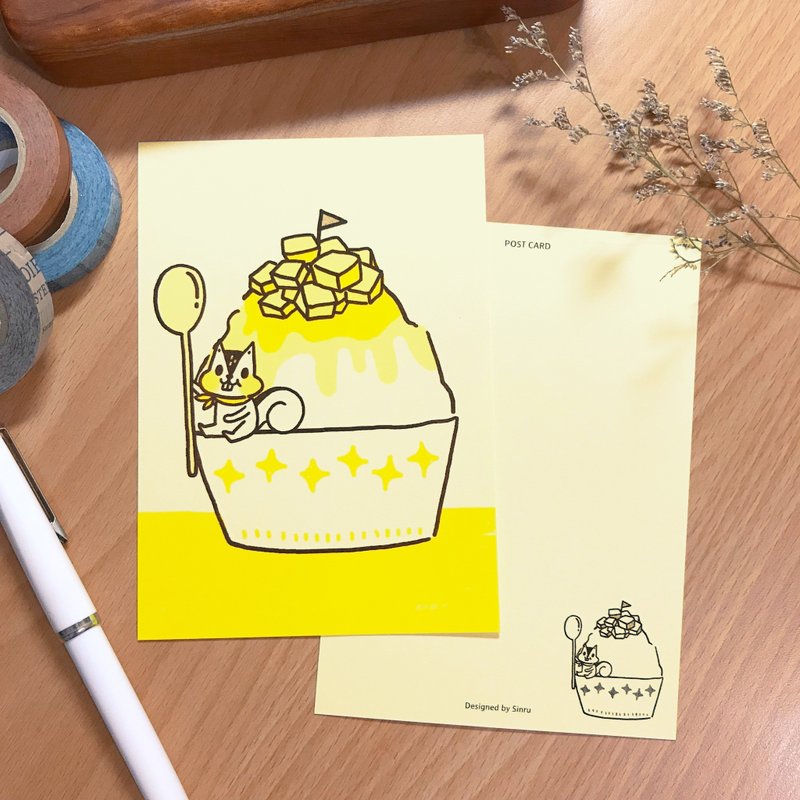明信片 | 小松鼠芒果冰(3張1組) - 卡片/明信片 - 紙 黃色