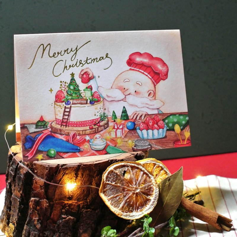 聖誕卡片| 聖誕蛋糕 - 卡片/明信片 - 紙 紅色