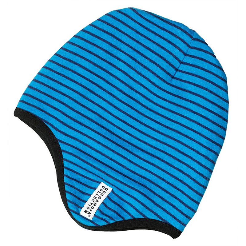 【北歐童裝】有機棉兒童內刷防水毛層帽子8M至2歲 - 嬰兒帽子/髮帶 - 棉．麻 藍色