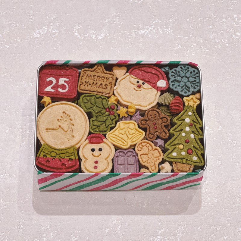 Xmas Christmas limited edition tin box cookies. Handmade snacks for dogs and cats. Big beautiful girl - ขนมคบเคี้ยว - อาหารสด 