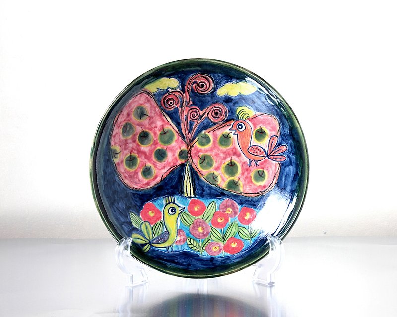 Fancy orchard / colored plate - Other - Pottery Multicolor