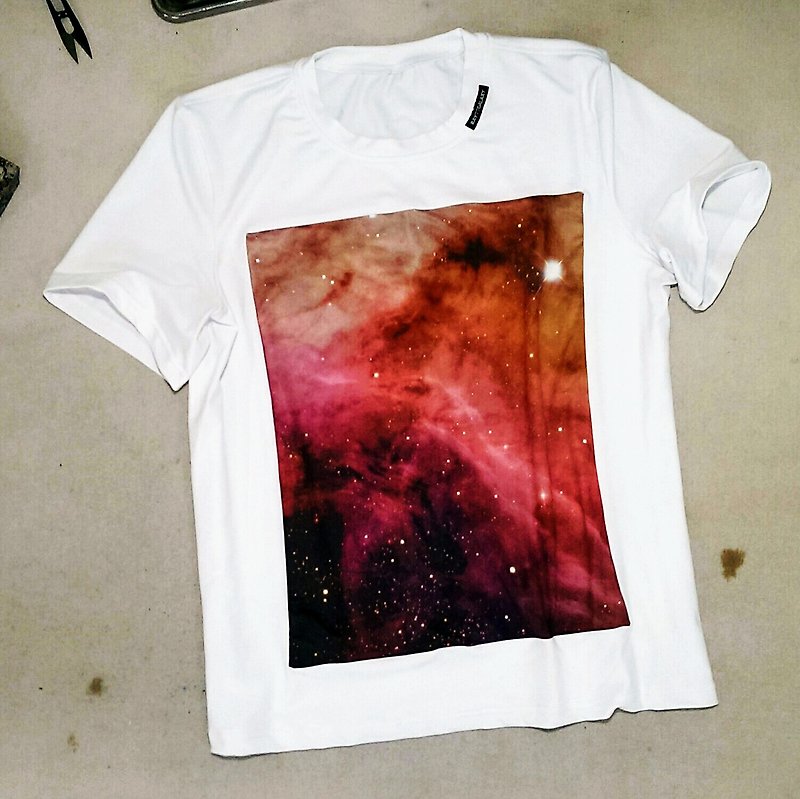拼接銀河超彈性修身T恤(女) Ray77 Galaxy - T 恤 - 聚酯纖維 白色