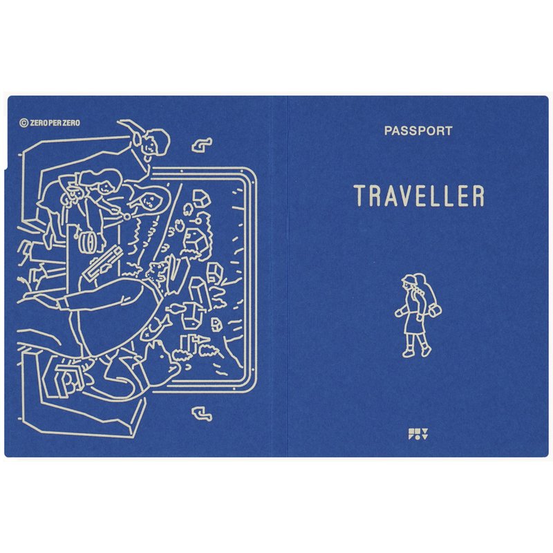 護照套 旅人 / 藍色 - 護照夾/護照套 - 紙 
