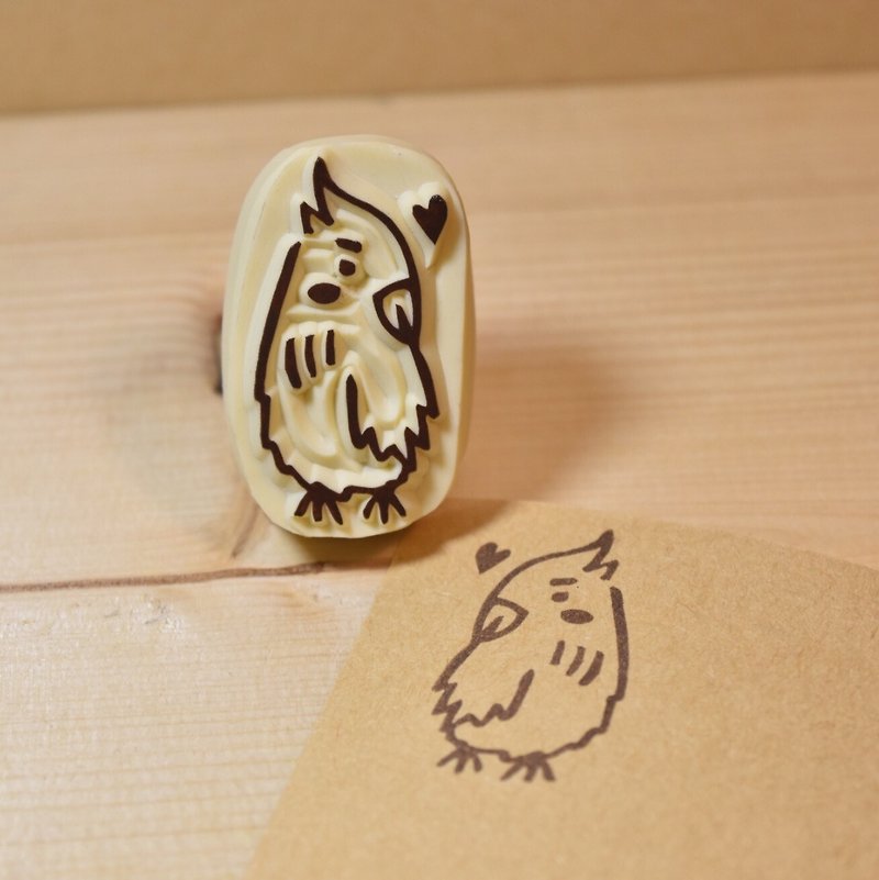 Little parrot handmade rubber stamp - Stamps & Stamp Pads - Rubber Khaki