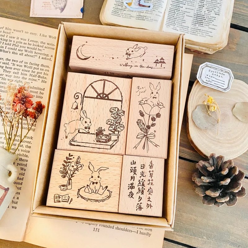 The Herb Garden 5 rubber stamp set - ตราปั๊ม/สแตมป์/หมึก - ไม้ 