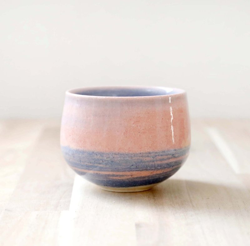 練り上げのお湯のみ 朝焼けの空 ４ - 茶壺/茶杯/茶具 - 陶 粉紅色