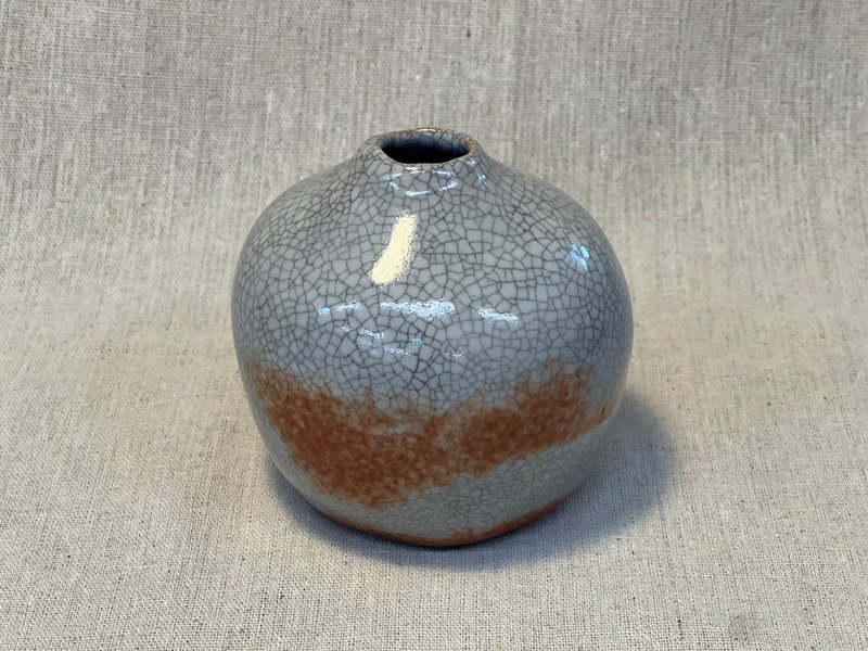 Shino Sliced ​​Vase - Pottery & Ceramics - Pottery Silver