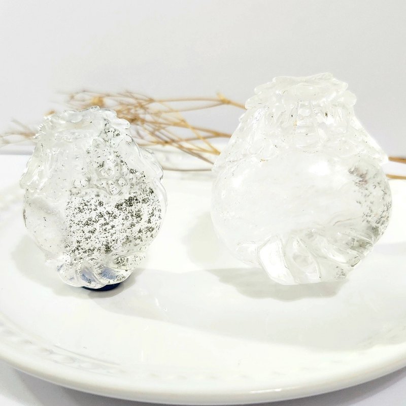 White crystal with green ghost dragon turtle - Items for Display - Crystal Green