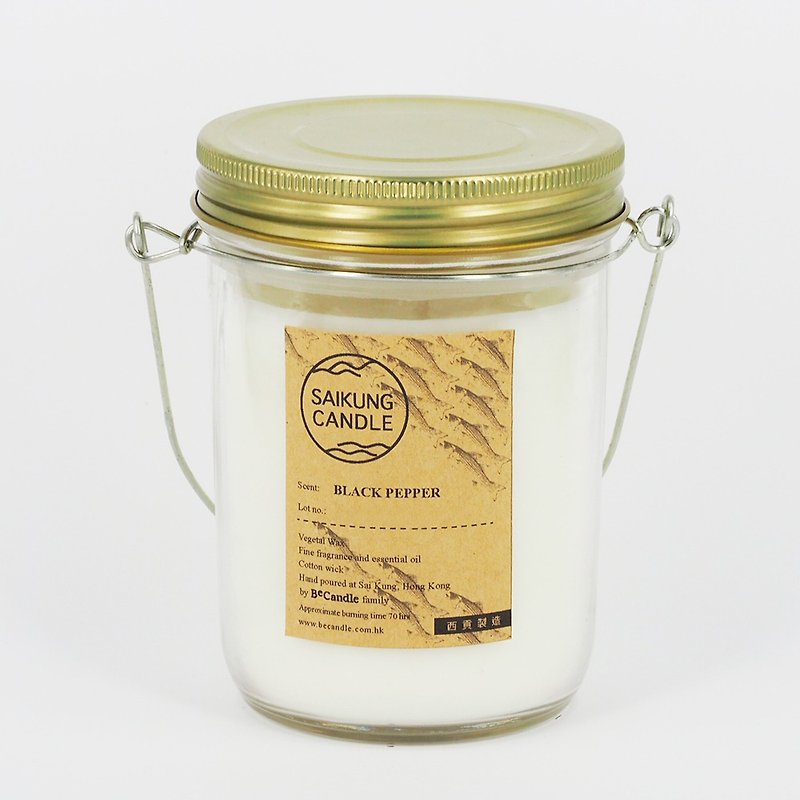 Natural Aromatherapy Candle - Black pepper (BLACK PEPPER SCENTED CANDLE) - เทียน/เชิงเทียน - ขี้ผึ้ง 