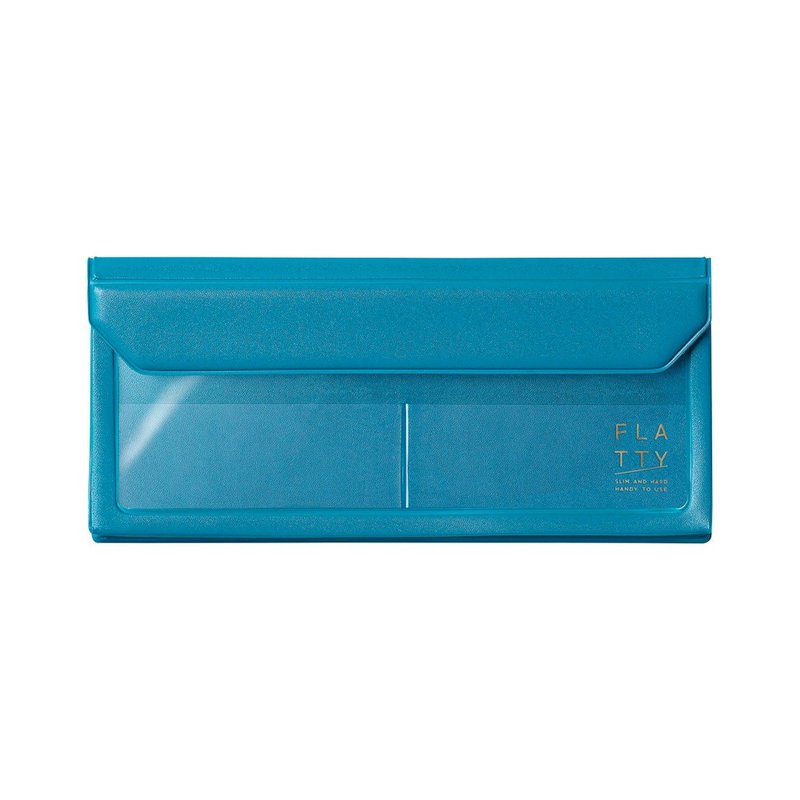 [KING JIM] FLATTY multi-purpose storage pencil case light blue - Folders & Binders - Plastic Blue