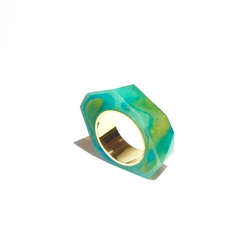 PRISM Ring Gold / Green Yellow - แหวนทั่วไป - โลหะ สีเขียว