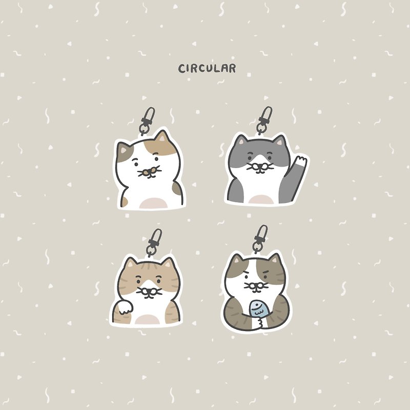 Cat Pie - Double Sided Acrylic Charm - Charms - Waterproof Material 