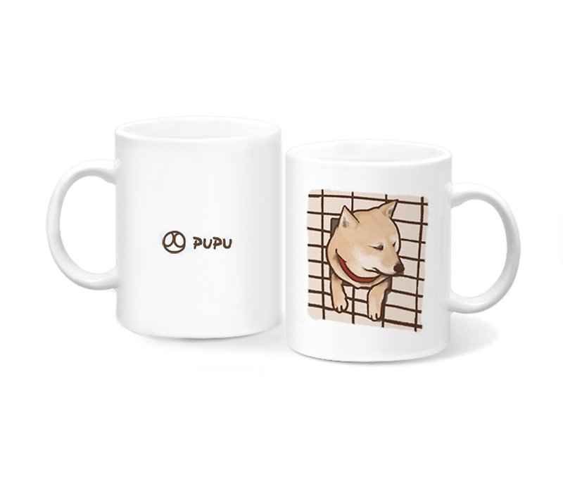 Shiba Inu - Card Wall - Original Illustration - Mug - Gift Custom - Flies Planet - Handmade Market - Mugs - Porcelain 
