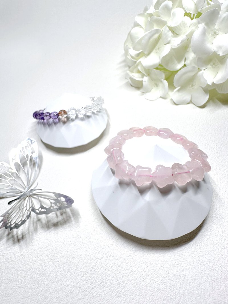 星形粉晶 Rose Quartz Bracelet - 手鍊/手環 - 水晶 